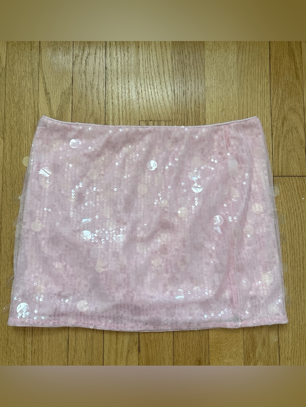 Pink Sequin Mini Skirt